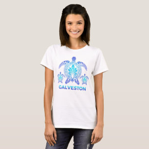 Camiseta Galveston Texas TX Ocean Blue Sea Turtle Souvenirs
