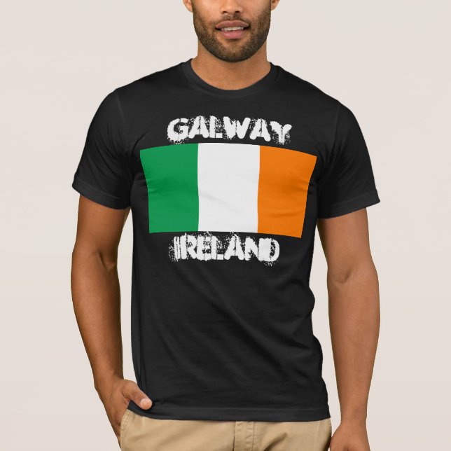 Camiseta Galway, Irlanda com bandeira irlandesa (Frente)