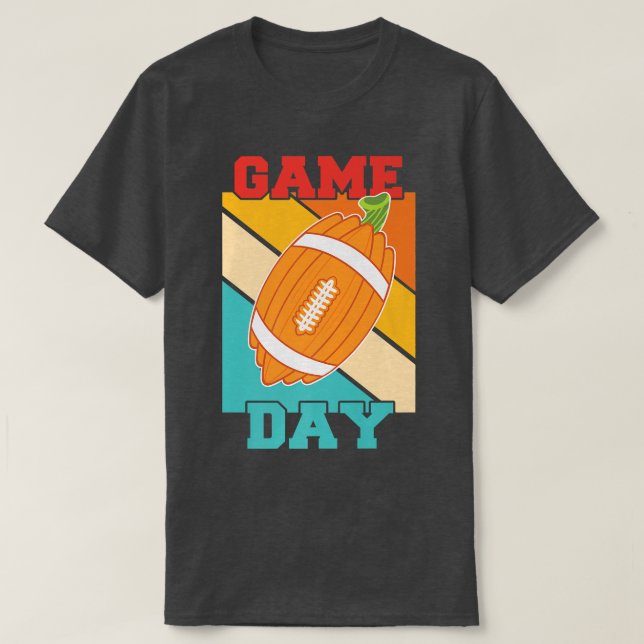 Camiseta Gam Day Funny Fall Pumpkin Futebol Dia de Ação de  (Frente do Design)