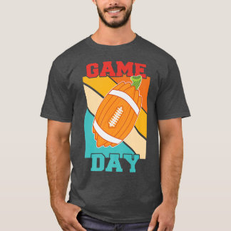 Camiseta Gam Day Funny Fall Pumpkin Futebol Dia de Ação de 