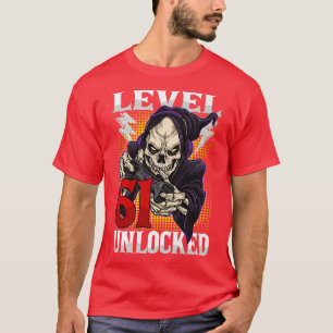 Camiseta Gam Desbloqueado do Nível 61 do Aniversário Gamer