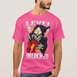 Camiseta Gam Desbloqueado do Nível 87 do Aniversário Gamer