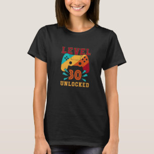 Camiseta Gama de vídeo desbloqueado do nível 30 da Kid do a