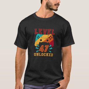 Camiseta Gama de vídeo desbloqueado do nível 47 de crianças