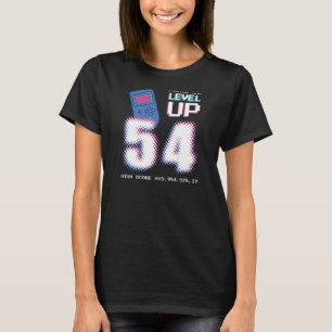Camiseta Gama de Vídeo Desbloqueado do nível 54 de Birthday