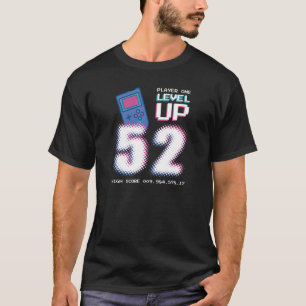 Camiseta Gama de Vídeo Desbloqueado nível 52 da Garota de A