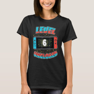 Camiseta Gama de vídeo do Gamer 6 Birthday Gift desbloquead