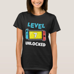 Camiseta Gama de Vídeo Gamer 7 Birthday Gift Desbloqueado d