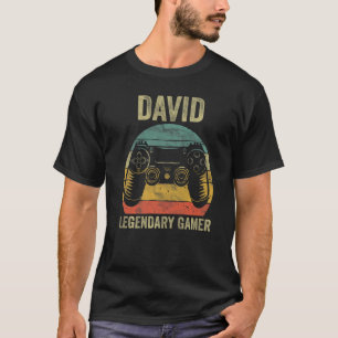 Camiseta Gama de Vídeo Personalizado do Jogador David Name