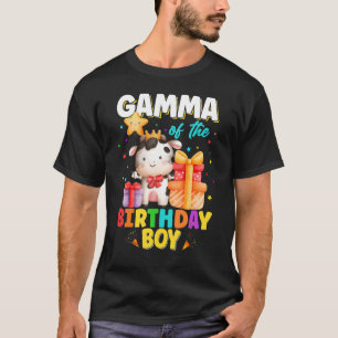 Camiseta Gama do Menino do Aniversário Fazenda Animais Famí
