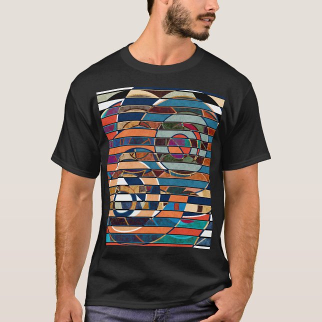 Camiseta Gamas Geométricas Coloridas, Abstrato (Frente)