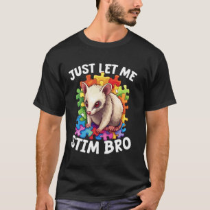 Camiseta Gambá Bravo Conscientização do Autismo Deixe-me Es