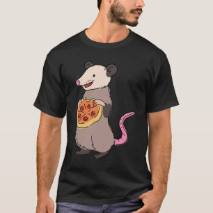 Camiseta Gambá Comendo Pizza Fast Food Roedor Fofo Floresta
