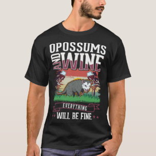 Camiseta Gambá E Gato De Lixo De Vinho Gambá Gambá
