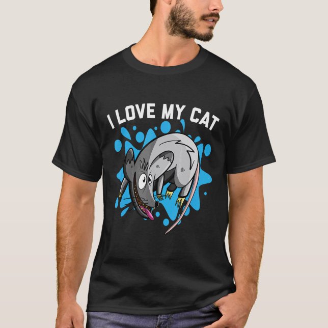 Camiseta Gambá Eu Amo Meu Gato Gambá (Frente)