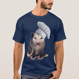 Camiseta gambá Ogambm, bonitinho em um chapéu chefs