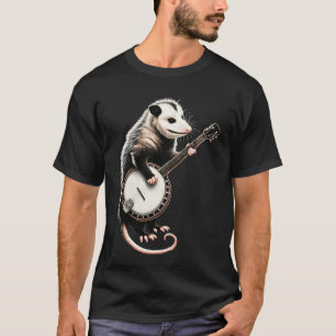 Camiseta Gambá Tocando Violão Banjo Possums Engraçados