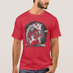 Camiseta Gambá Tocando Violão Rock and Roll Astro do Rock H