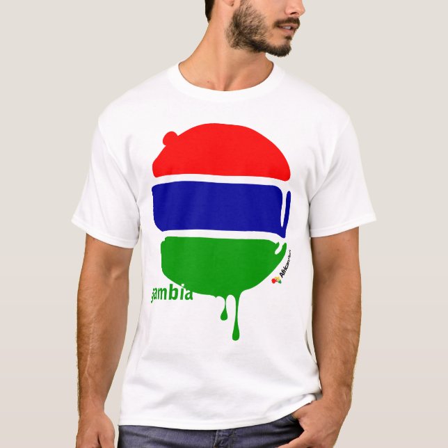 Camiseta Gambia deixa cair o branco (Frente)