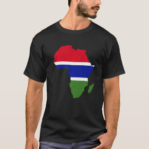 Camiseta Gâmbia Flag Africa Continente Silhouette Gift para