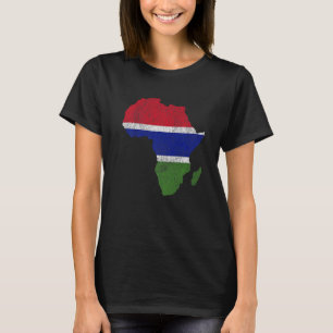 Camiseta Gâmbia Flag Africa Continente Silhouette Gift para