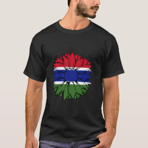Camiseta Gâmbia Girassol Bandeira Gambiana Orgulho Gambiano