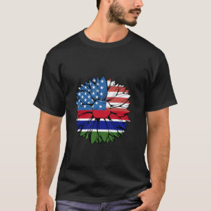 Camiseta Gambia Sunflower Gambian Flag Gambian Pride EUA Am