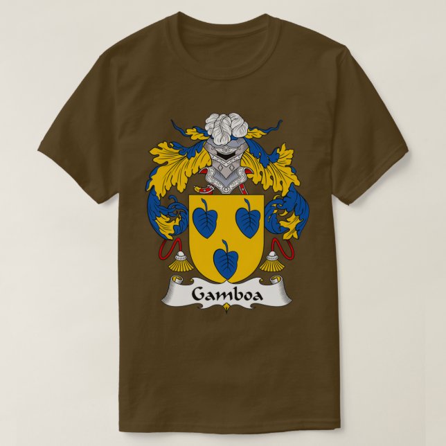 Camiseta Gamboa Casaco de Guarda Familiar de Armas (Frente do Design)