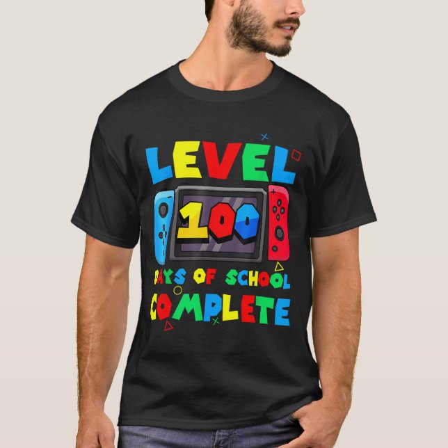 Camiseta Game Controller Level 100 Days Of School Complete  (Frente)