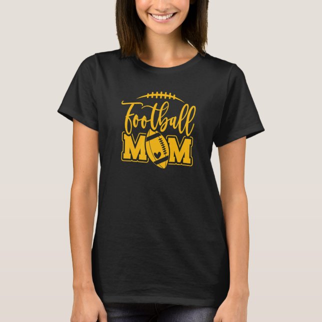Camiseta Game Day Black and Yellow High School Football Foo (Frente)