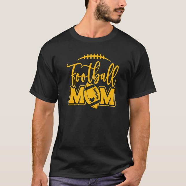 Camiseta Game Day Black and Yellow High School Football Foo (Frente)