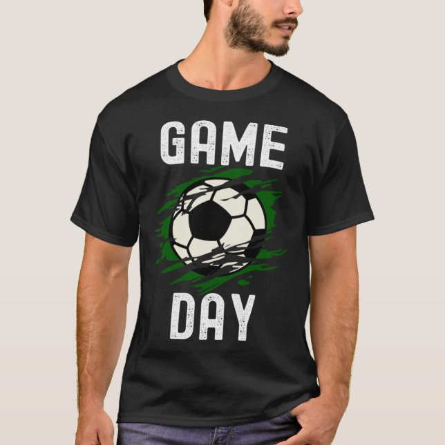 Camiseta Game Day Soccer Football  Quotes Family Costume (Frente)