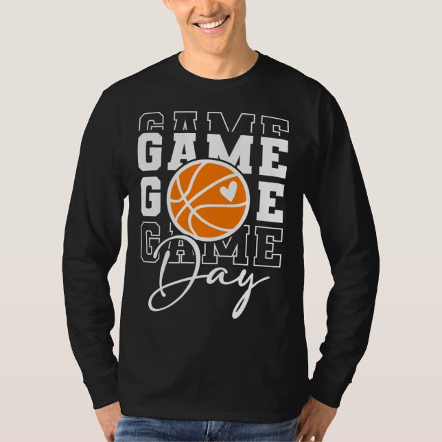 Camiseta Game Day Vibes Basketball Fan Mom Grandma Auntie M (Frente)