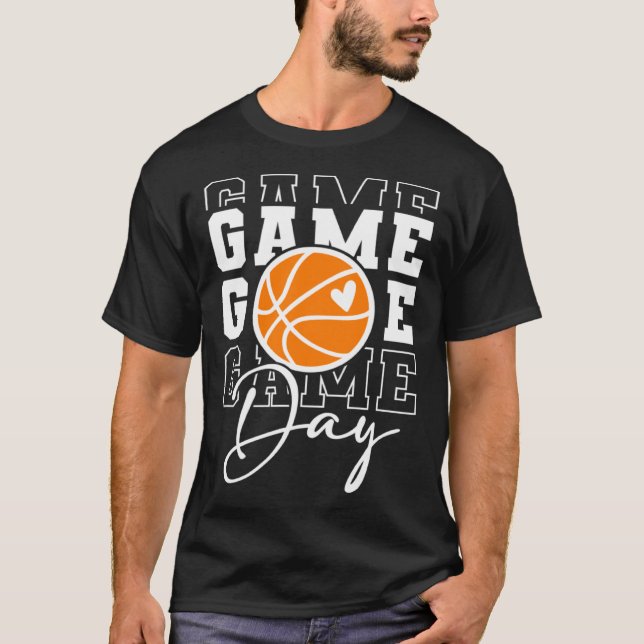 Camiseta Game Day Vibes Basketball Fan Mom Grandma Auntie M (Frente)