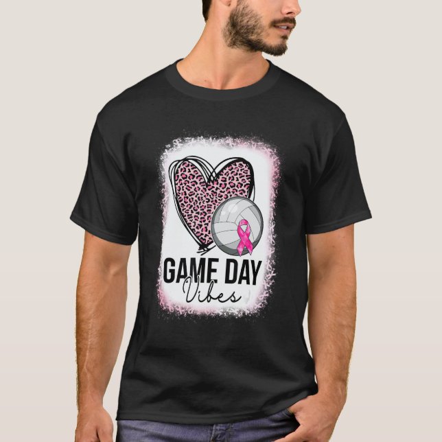 Camiseta Game Day Volleyball Leopard Heart Volleyball Mom P (Frente)