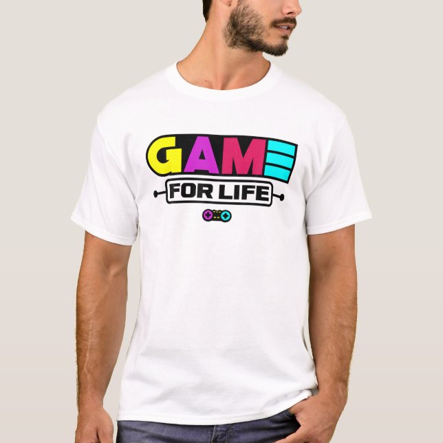 Camiseta Game For Life Video Game Player Gamer Nerd (Frente)
