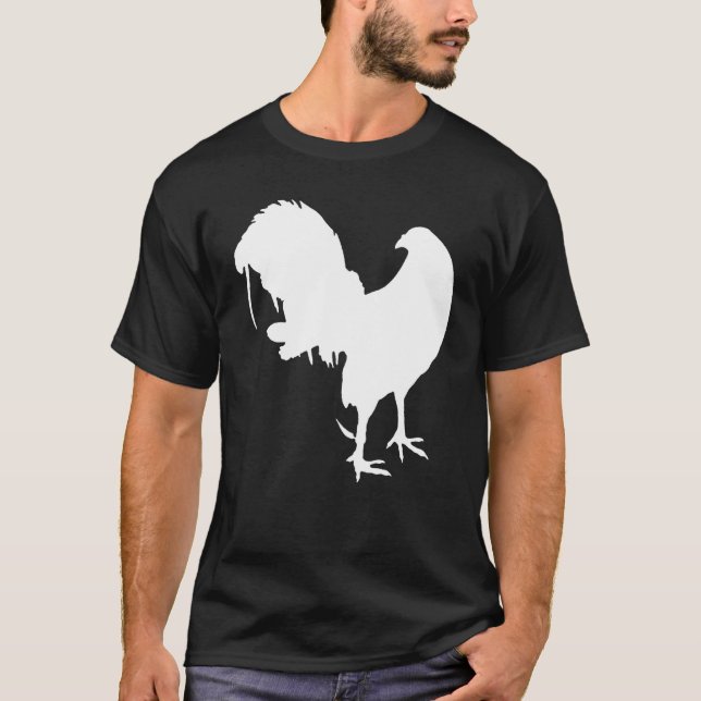 Camiseta Game Fowl Gallegos, Rooster, gamefowl Chicken whit (Frente)