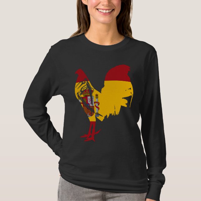 Camiseta Game fowl Spain Spanish flag gaff rooster Gamefowl (Frente)
