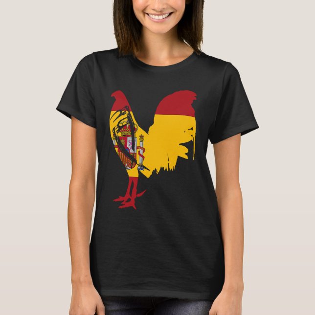 Camiseta Game fowl Spain Spanish flag gaff rooster Gamefowl (Frente)