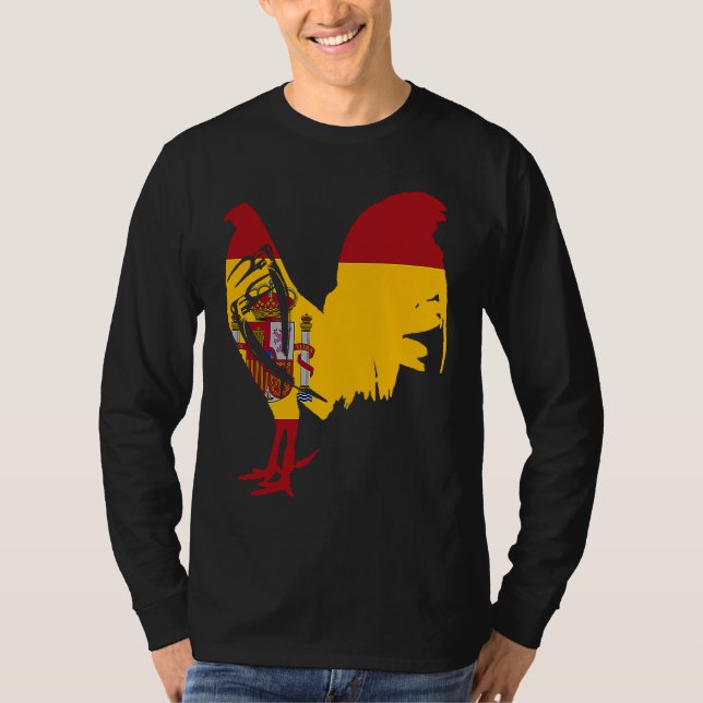 Camiseta Game fowl Spain Spanish flag gaff rooster Gamefowl (Frente)