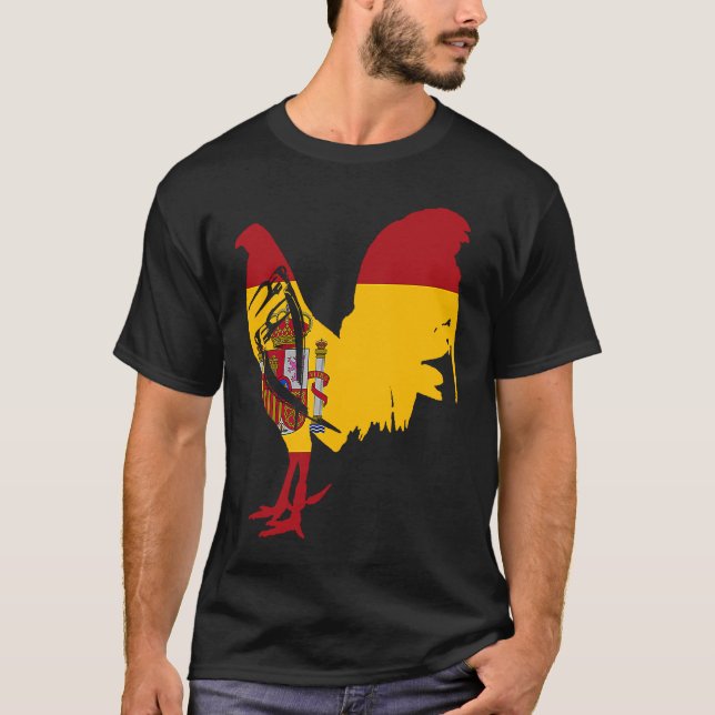 Camiseta Game fowl Spain Spanish flag gaff rooster Gamefowl (Frente)