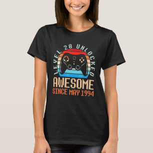 Camiseta Game Level 28 Years Birthday Unlocked Awesome Sinc