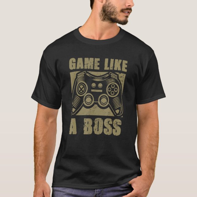 Camiseta Game Like a Boss Gamer Cote Piada Video Gaming Gr (Frente)