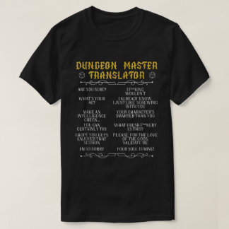 Camiseta Game Master Translator RPG Tabletop Humor Tee