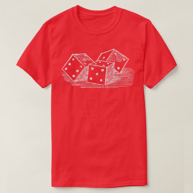 Camiseta Game Night Party Casino Games Retro Dice Player  (Frente do Design)