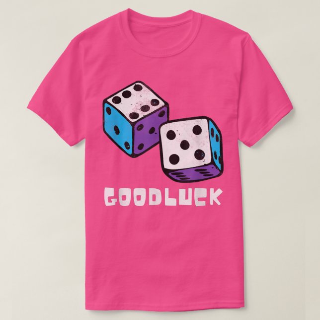 Camiseta Game Night Party Casino Games Retro Good Luck Dice (Frente do Design)