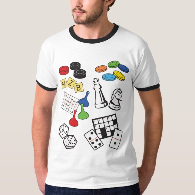 Camiseta Game Night pronto para jogos de conselho, quebra-c (Frente)