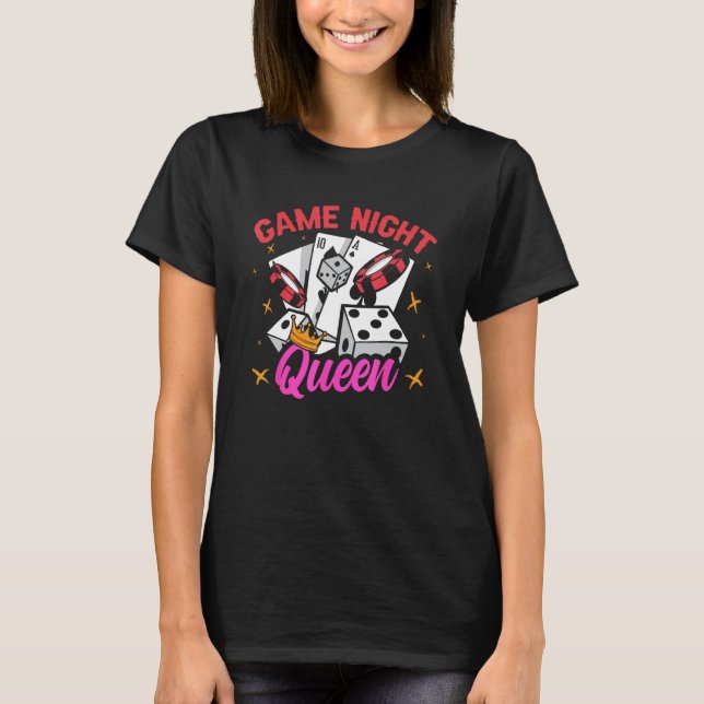 Camiseta Game Night Queen   Adult Board Trivia Game Night H (Frente)