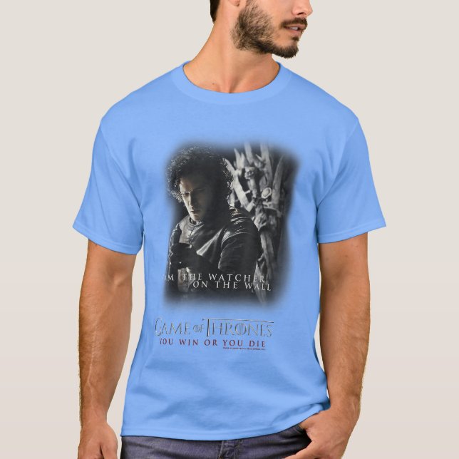 Camiseta Game ofhrones Jon Snow I Amhe Watcher Onhe Wall bo (Frente)