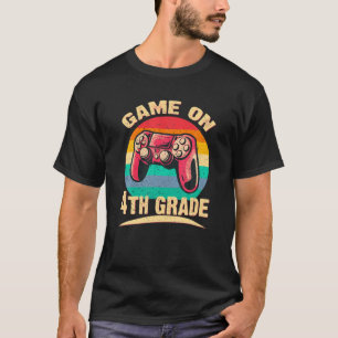 Camiseta Game On 4Th Grade Funny Gaming Gamer Back To Schoo